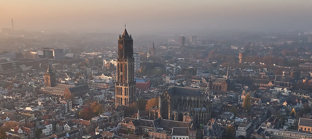 Aerial photo of Utrecht city center